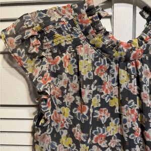 Floral Ruffle Sleeve Blouse Loft